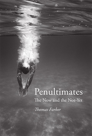 Penultimates book cover: person diving into water